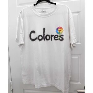 J Balvin x Takashi Murakami Colores T-shirt Vibras White Tee Size L  RARE